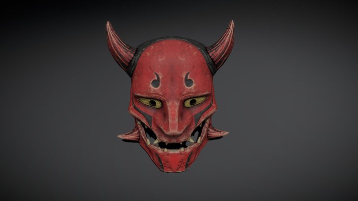 Japanese demon mask 3D Model