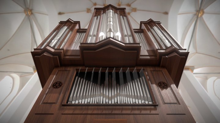 Organ in church 3D Model