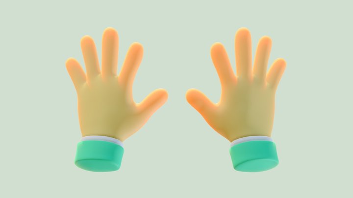 Toon Hands 3D Model