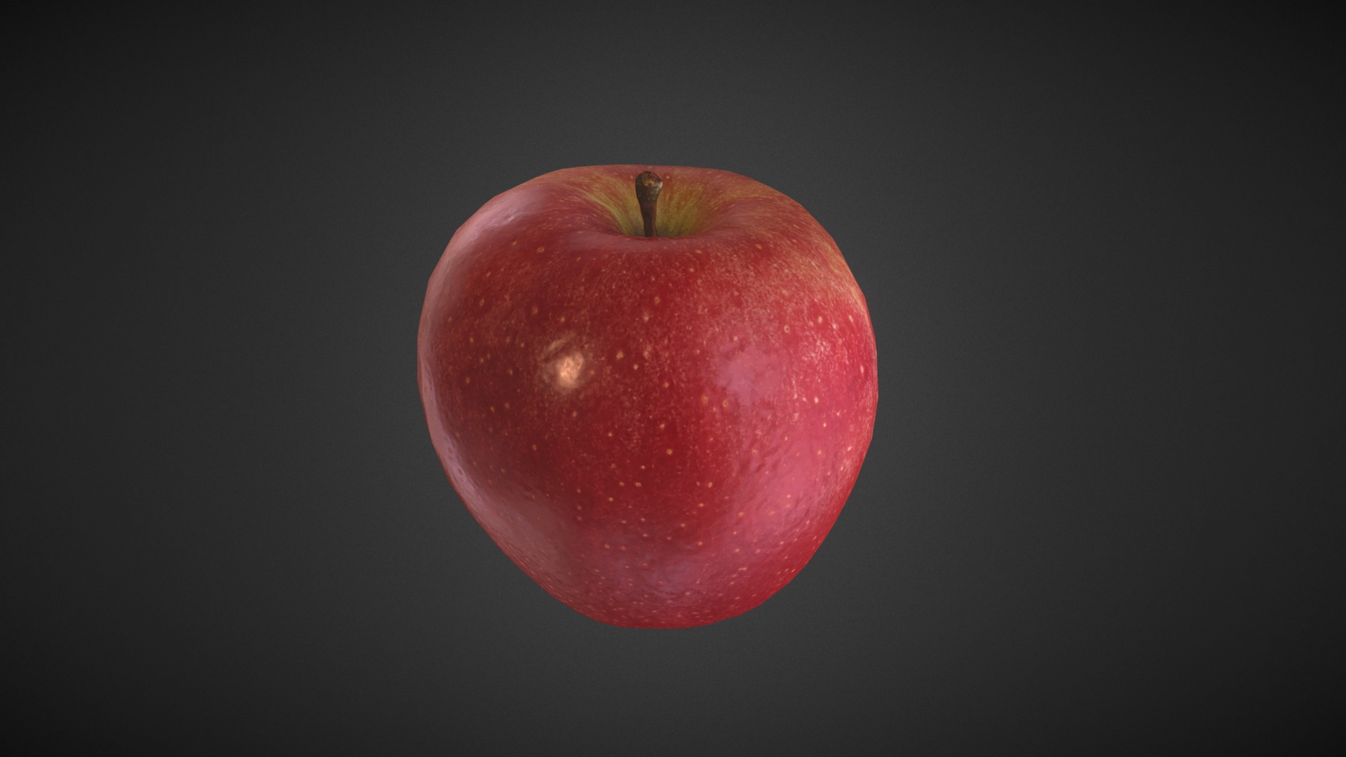 3D model Apple - This is a 3D model of the Apple. The 3D model is about a red apple on a black background.