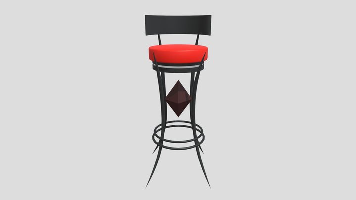 Retro Cyberpunk Bar Stool 3D Model