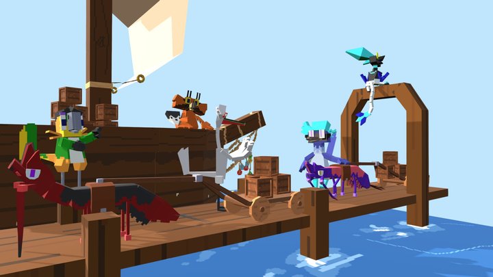 Boat scene 3D Model