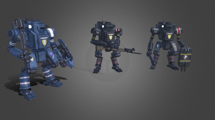 Light Assault Mech Aster 3D Model