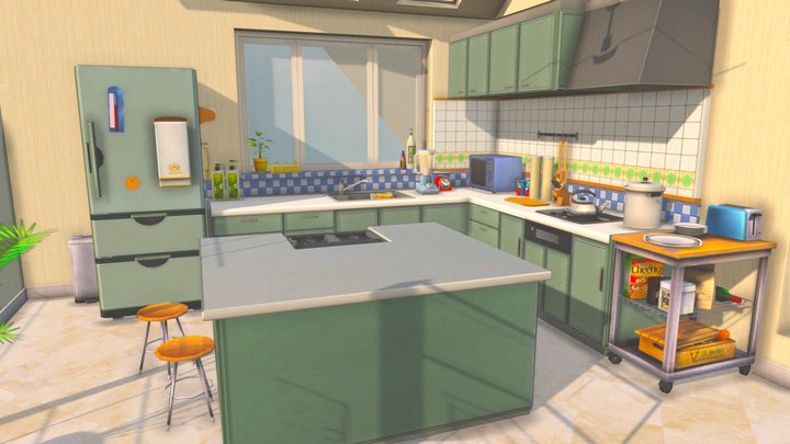 Kitchen hand painted