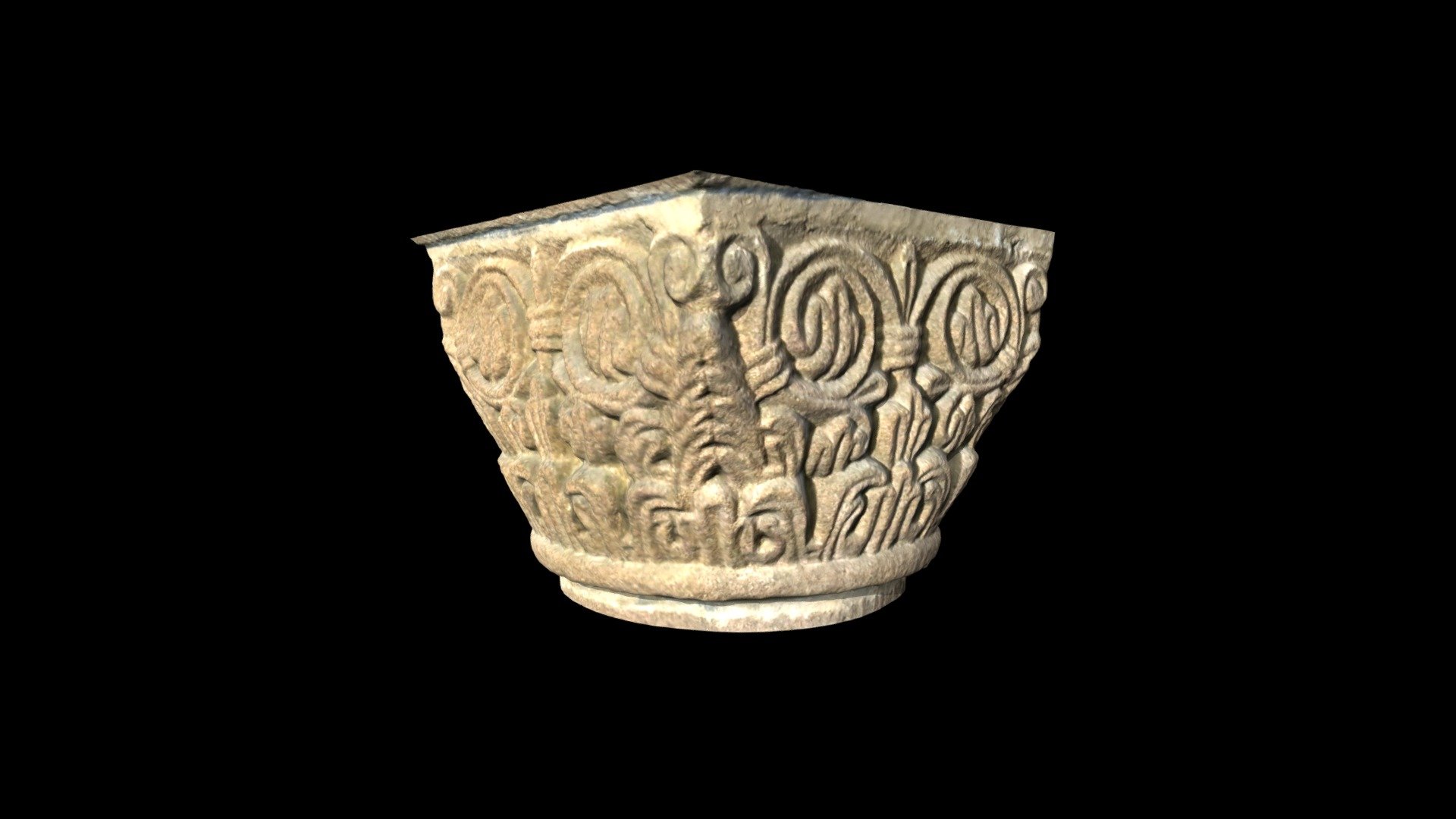 Capital from the crypt of the abbey Sainte-Croix