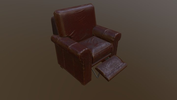 Old Recliner Chair 3D Model