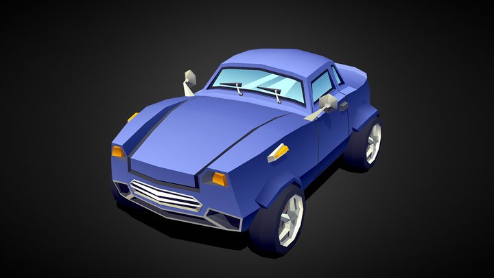 Lowpoly Stylized/Toon Muscle Car & gradient tex 3D Model