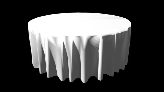 30INRND Single Table 3D Model