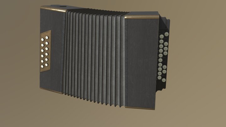 Accordion (animated) 3D Model