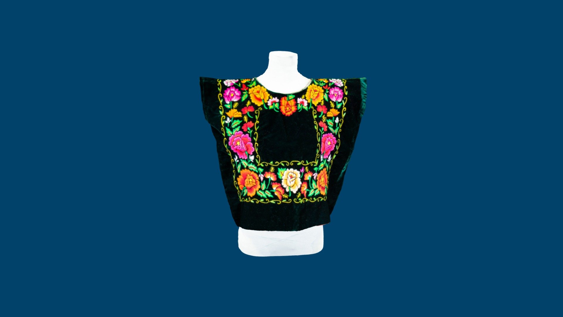 Velvet Embroidered Shirt / Huipel - 3D model by IU3D [da2f3ec] - Sketchfab