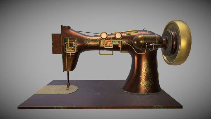 Steampunk Sewing Machine 3D Model