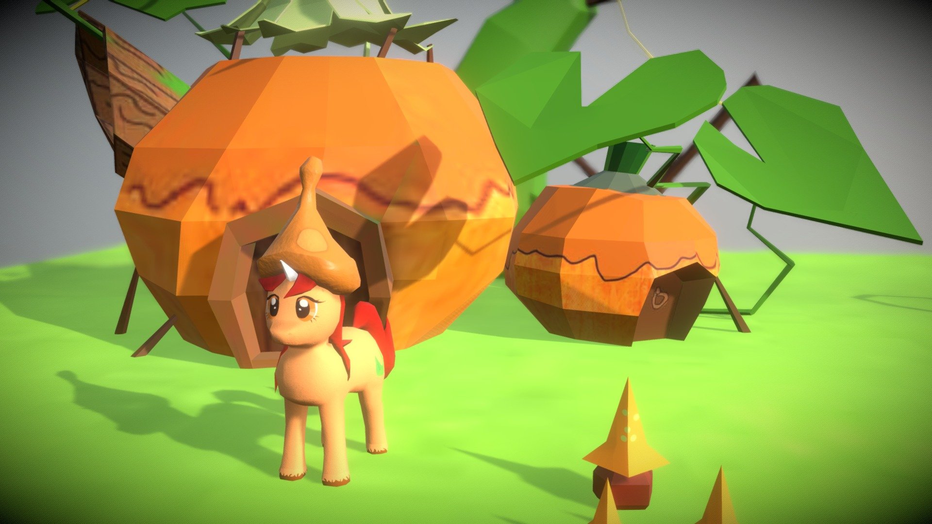 Pumpkin House and Leaf Patch (pony)
