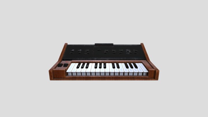 Old piano synthesizer 3D Model