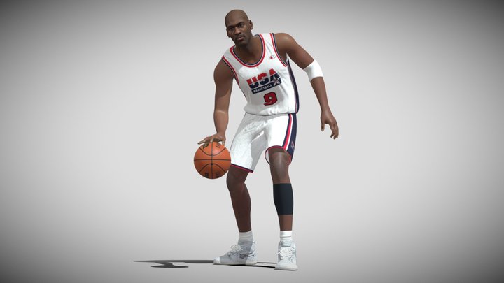 3D Rigged Michael Jordan 1992 NBA 3D Model