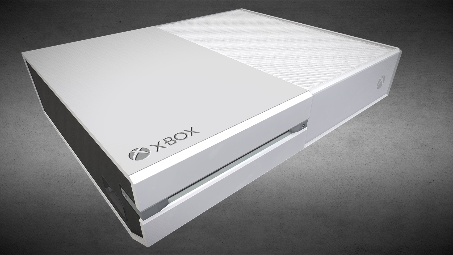 3D model XBOX ONE White - This is a 3D model of the XBOX ONE White. The 3D model is about a white box with a black background.
