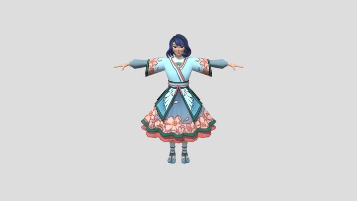 StudioProject_Group9_protagonist_Maia_Tpose 3D Model