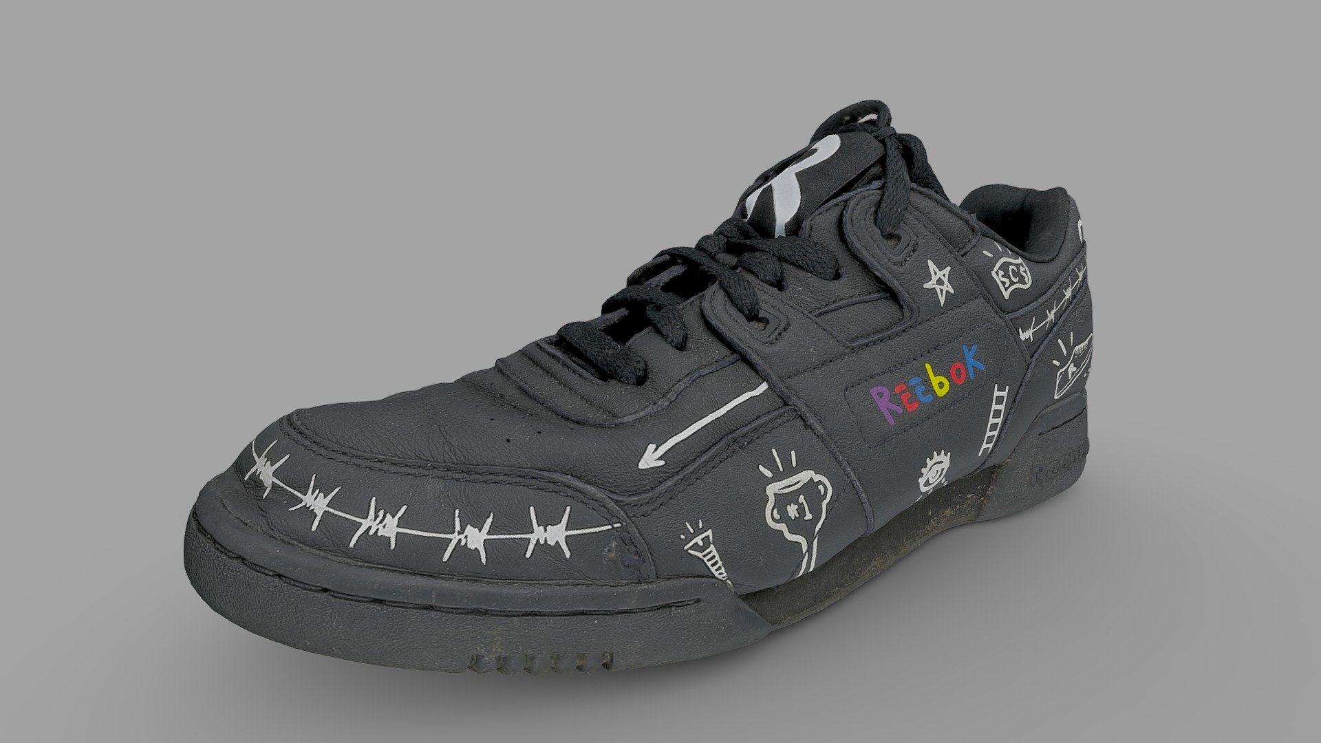 Reebok Classic X Trouble Andrew Black Sneaker - 3D model by brydaman (@brydaman)