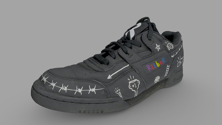 Reebok Classic X Trouble Andrew Black Sneaker 3D Model