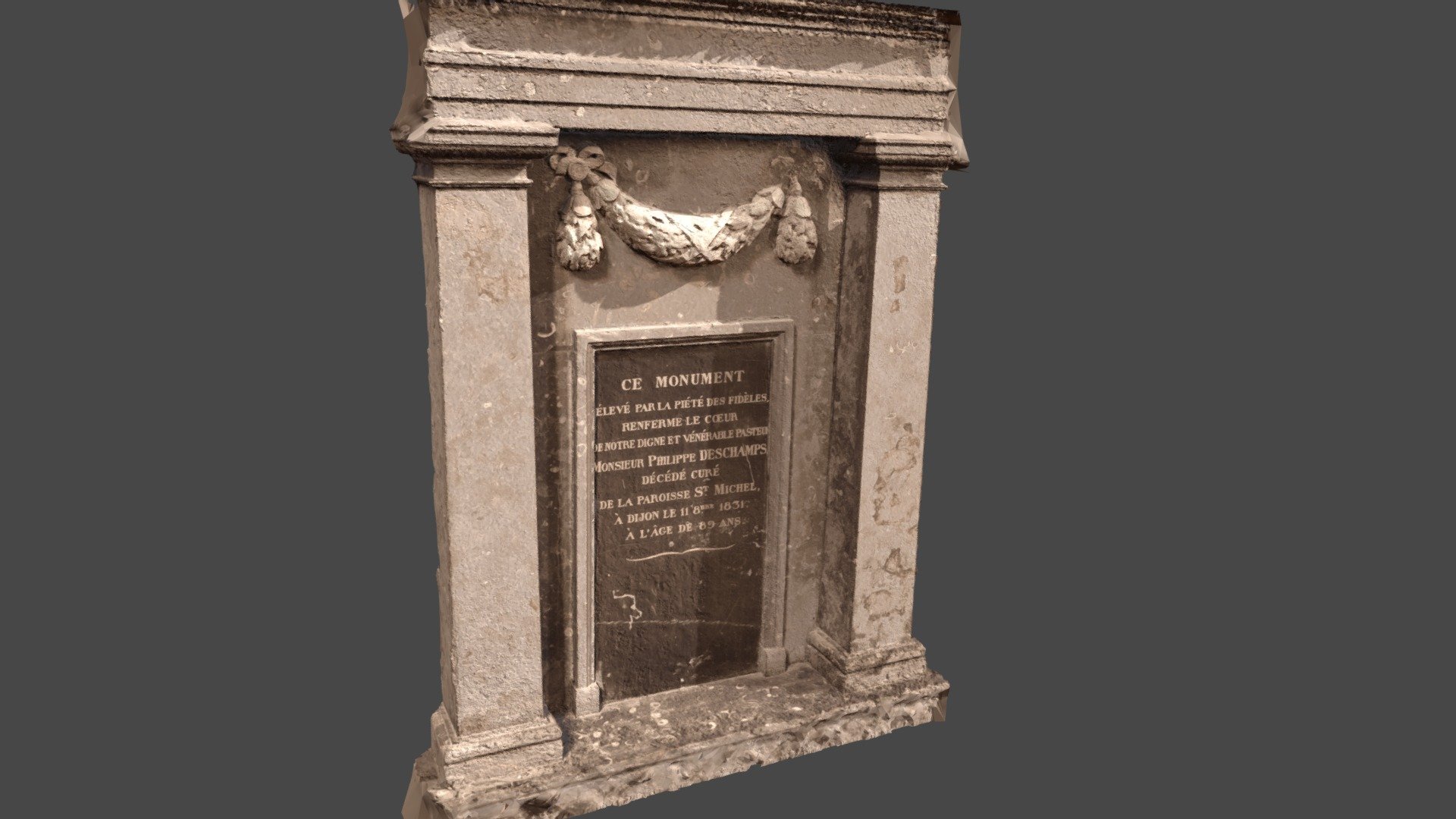 French Church Memorial of a Pastor - High Poly