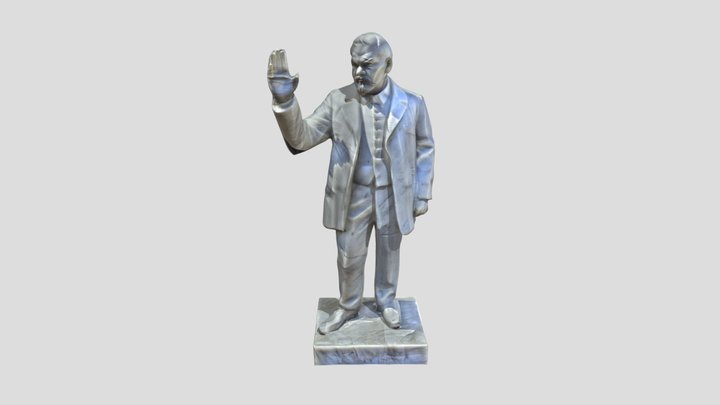 Marble statue of Vladimir Ilyich Lenin 3D Model