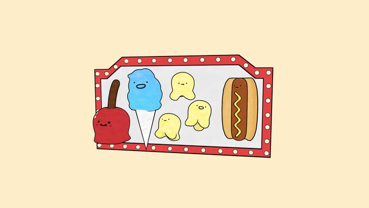 Carnival Snacks 3D Model