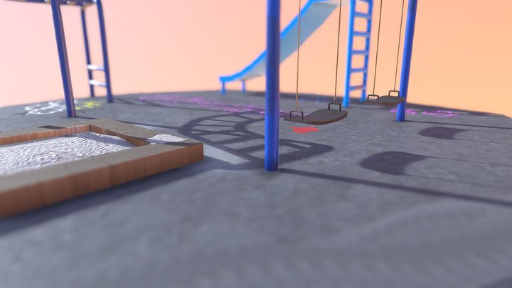 Heavily Used Playground Equipment 3D Model