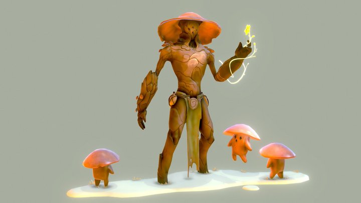 Mushroom Family 3D Model