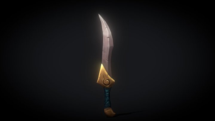 Hand Textured Sword 3D Model