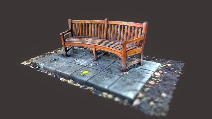 Dedicated Bench, Museum Gardens, E2. (Raw Scan) 3D Model