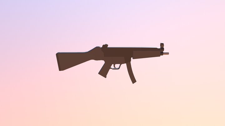 Low Poly MP5 3D Model