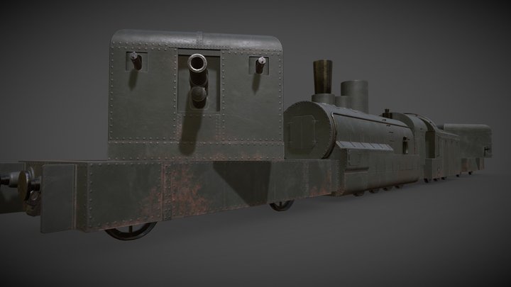 pociąg pancerny "Kommunar" 3D Model