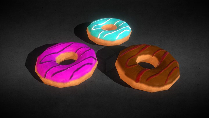Stylized Donuts 3D Model