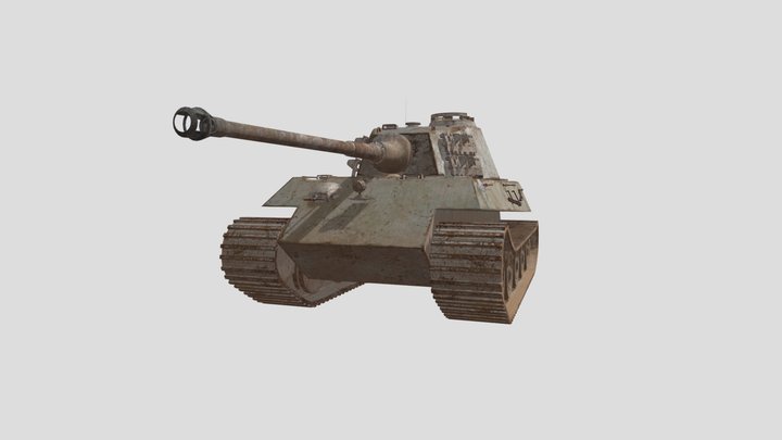 Tiger II Model, Rusted 3D Model