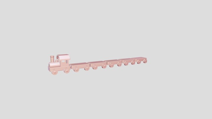 Wooden toy train 3d model 3D Model