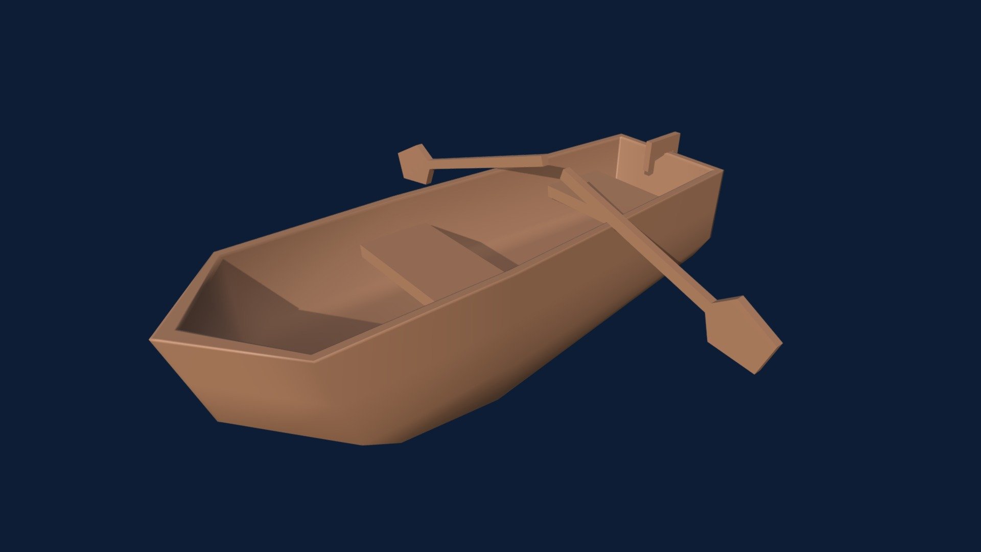 Low Poly Boat With Oars