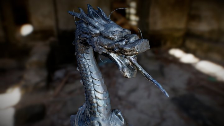 Dragon fountain Ibaraki Temple - MTSU Animation 3D Model
