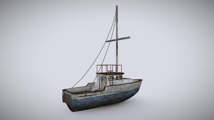 Dilapidated Fishing Boat 3D Model