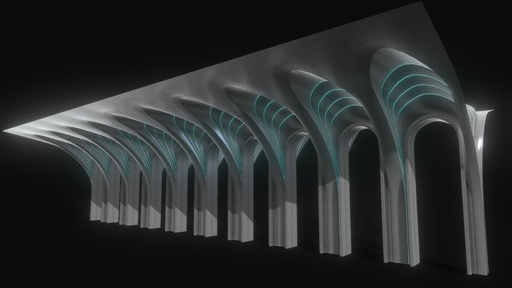 Futuristic Sci-Fi Architecture-Organic Structure 3D Model