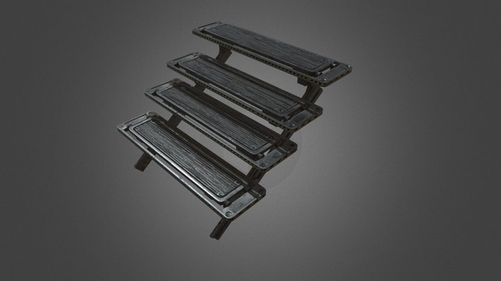 Stairs sci-fi Grunge model 3D Model