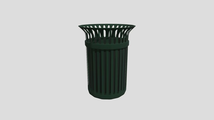 Street Trash Can – Low Poly / Free 3D Model