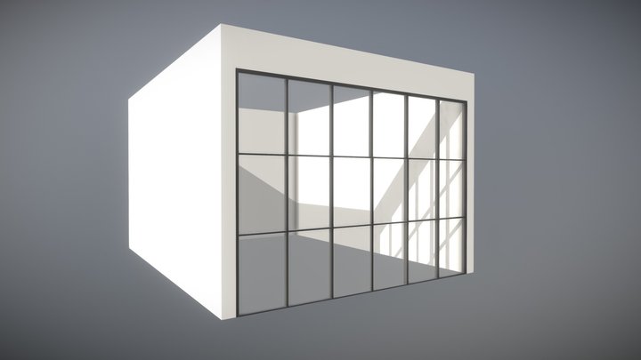 3D animated glass interior doors 3D Model