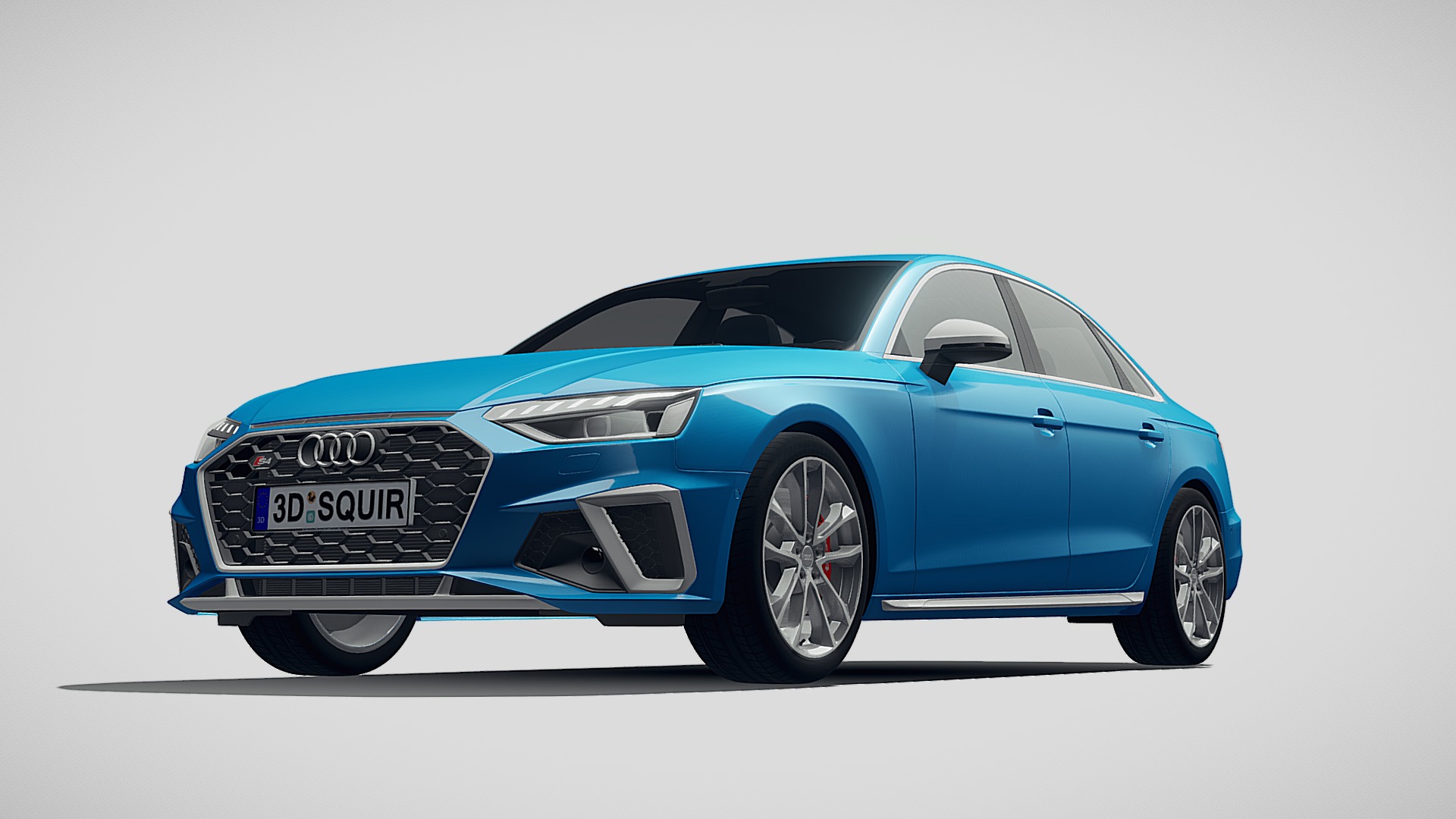 3D model Audi S4 Sedan 2020 - This is a 3D model of the Audi S4 Sedan 2020. The 3D model is about a blue car with a white background.