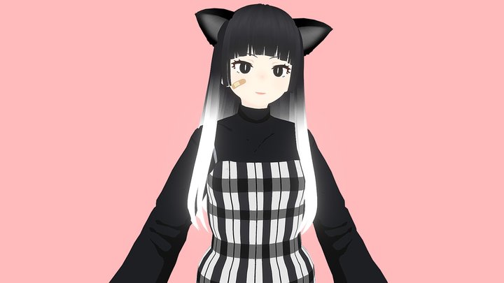 Cat 3D Anime Character Girl for Blender 3D Model