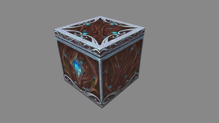 Stylized hand painted cube 3 3D Model
