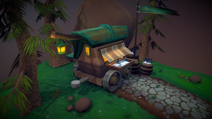 Boralus Fisher's Caravan - WoW Fan Art 3D Model