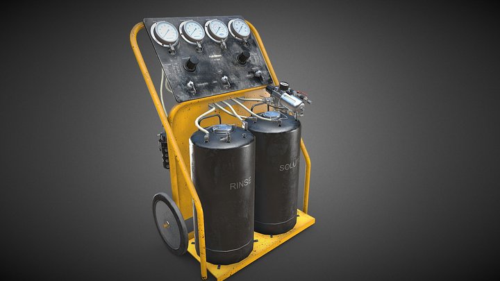 Aircraft cleaning trolley 3D Model