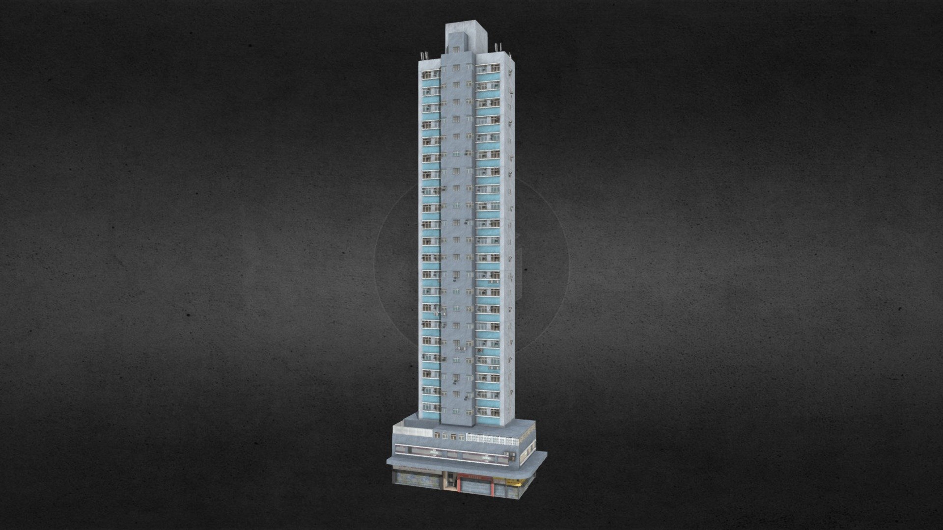 Hong Kong High Residential Tower - 3D model by kuroru (@kuroru0 ...