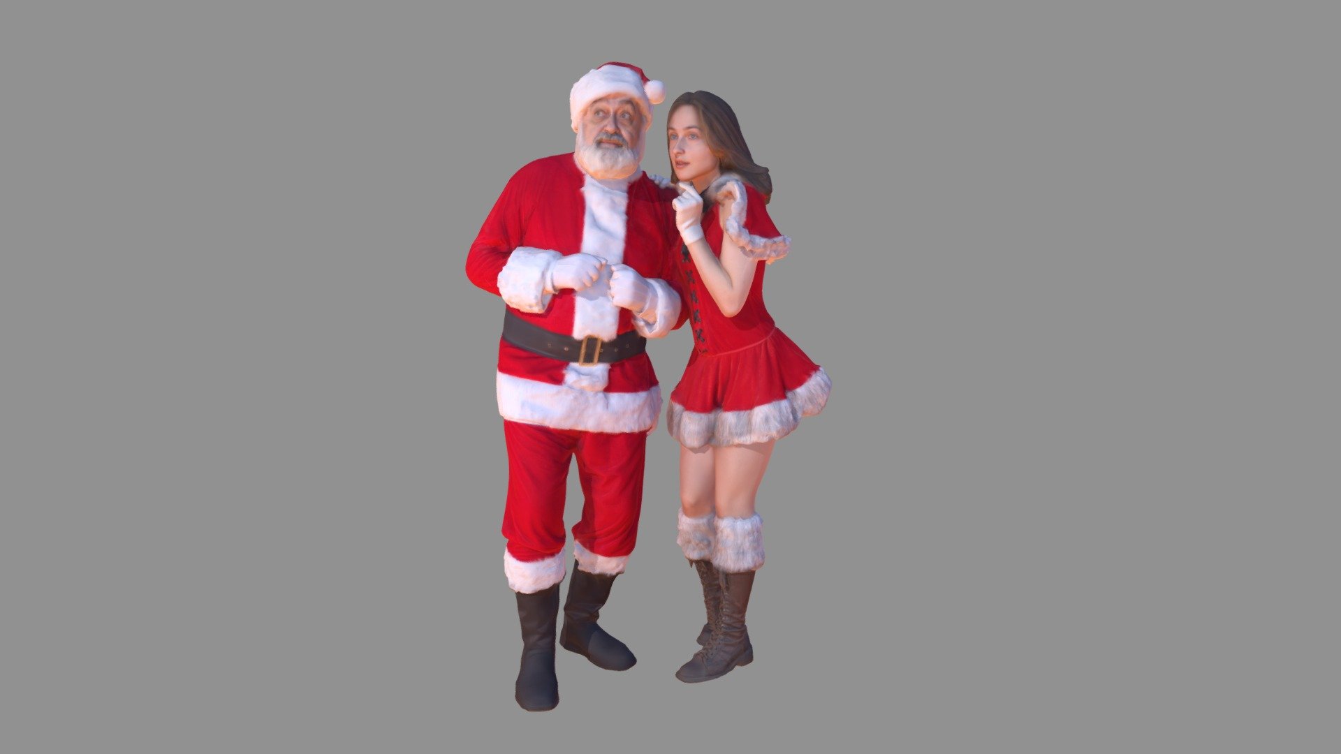 Santa And Mrs Claus - 3D model by 3DTree (@3dtree_llc) .