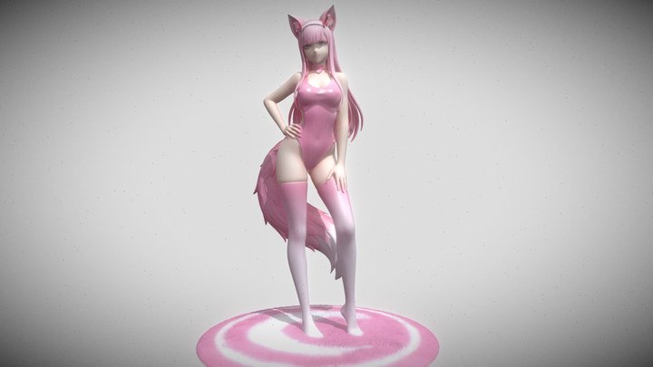 Zero Two: Pink Foxgirl 3D Model