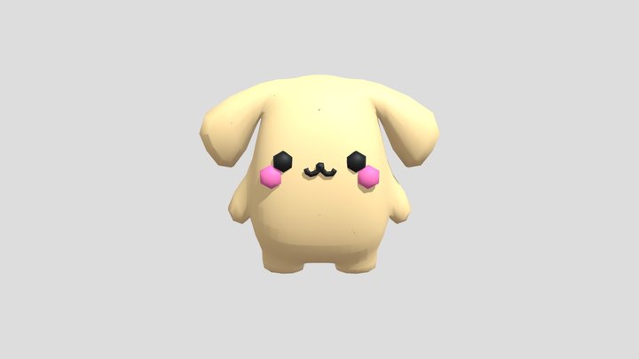 Low Poly Cute Bunny – 3D Model